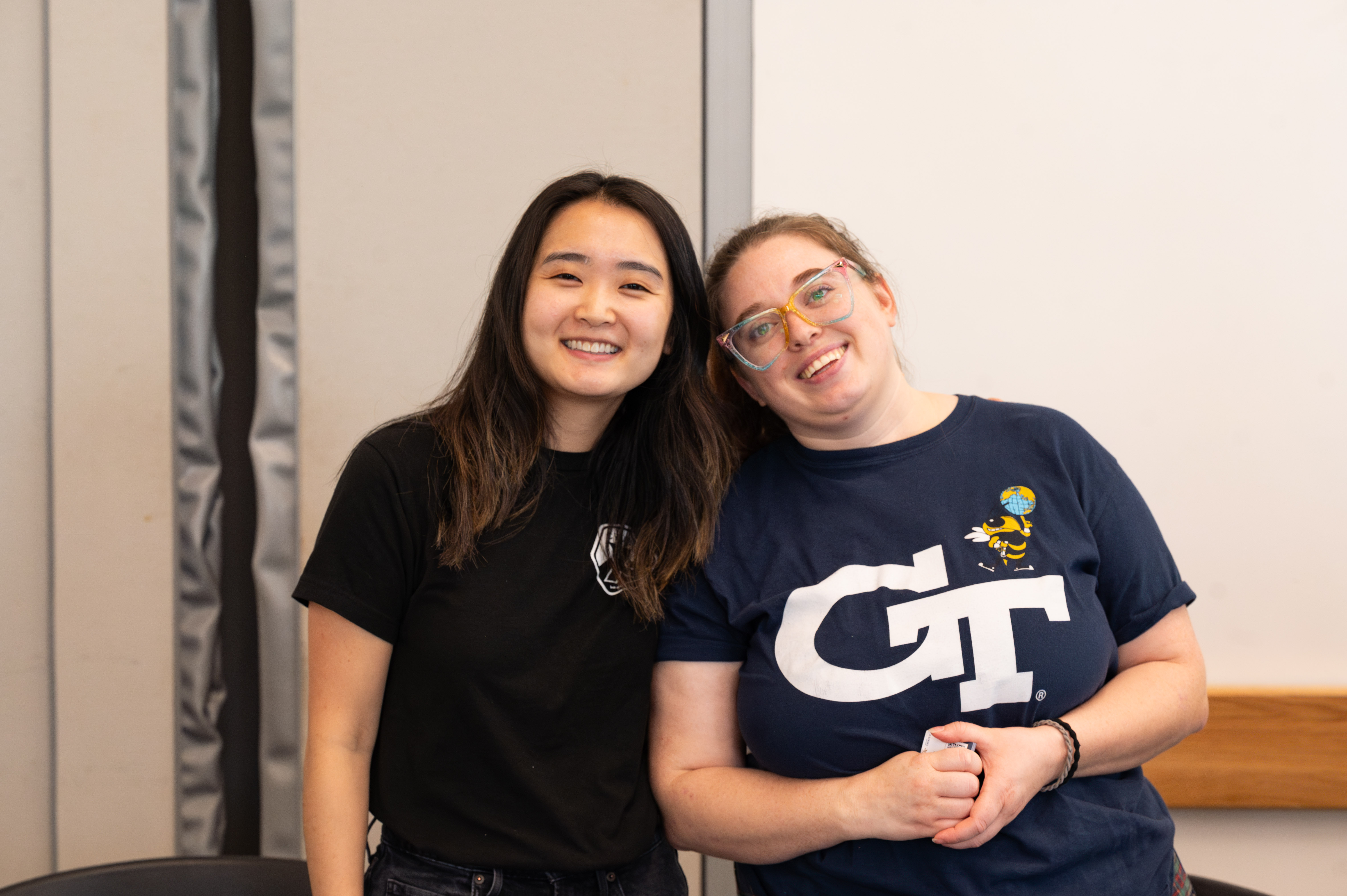 two students smiling