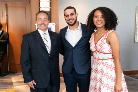 Archie Ervin, BP corporate representative, Ahmed Farag, and 2019 Challenge participant Courtney Curtis