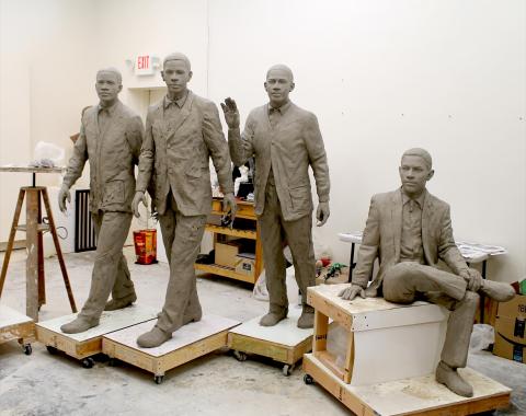 Clay molds of the sculptures at Cherrylion Studios.