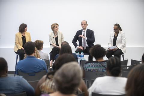 Resilience ERG Leadership Panel ‘Realities of Resilience: An Authentic Leadership Dialogue,’ featuring Sonia Alvarez-Robinson, Dean Maryam Alavi, Dean Steve McLaughlin, and Kim Harrington